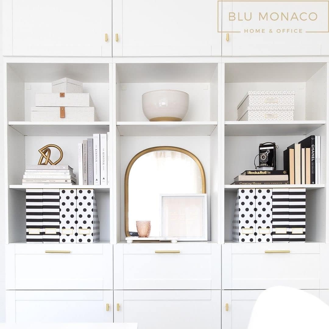 BLU MONACO | Cardboard Magazine File Holder Set of 4 | Vertical Magazine File Holder for Desk and Shelves | Standing File Holder for Classroom School Paper Storage
