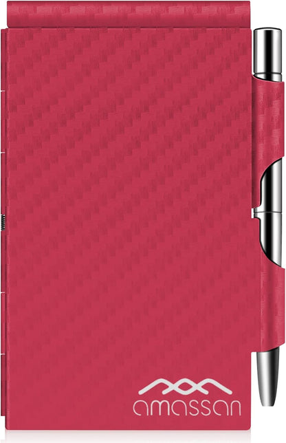 amassan Metal Small Notebook, Mini Notepad, Small Pocket Notepad Aluminum Note Case with Mini Metal Pen and 60-Page Sheets - Memo Books Note Pads(Gold)