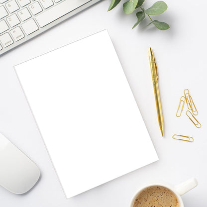 Whaline 5.5 x 8.5 Inch Blank Notepads 2 Pack White Scratch Pads 50 Sheets Each Pad Large Memo Pads with Cardboard Backing for Back to School Classroom Home Office Supplies