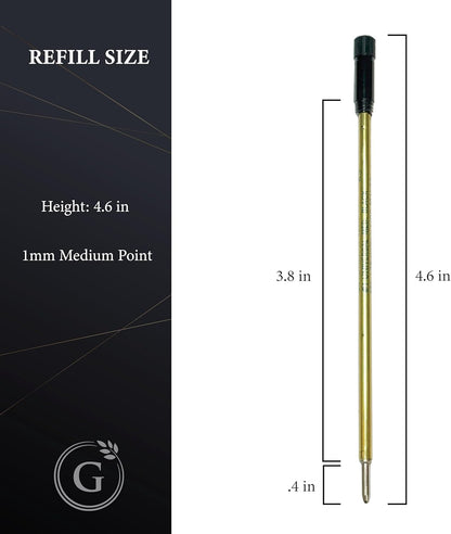 Garland Universal #1 Cross Compatible Ballpoint Pen Refill, USA Made, Archival Ink, 1.0mm Medium Point, Smooth Writing, 5 Pack (Blue)