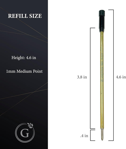 Garland Universal #1 Cross Compatible Ballpoint Pen Refill, USA Made, Archival Ink, 1.0mm Medium Point, Smooth Writing, 5 Pack (Blue)