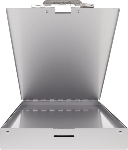 Saunders Cruiser Mate Metal Clipboard with Storage, Dual Tray Aluminum Nursing Folio, Heavy Duty Form Holder for Police & Work, Letter Size Privacy Box with Self-Locking Latch, Silver