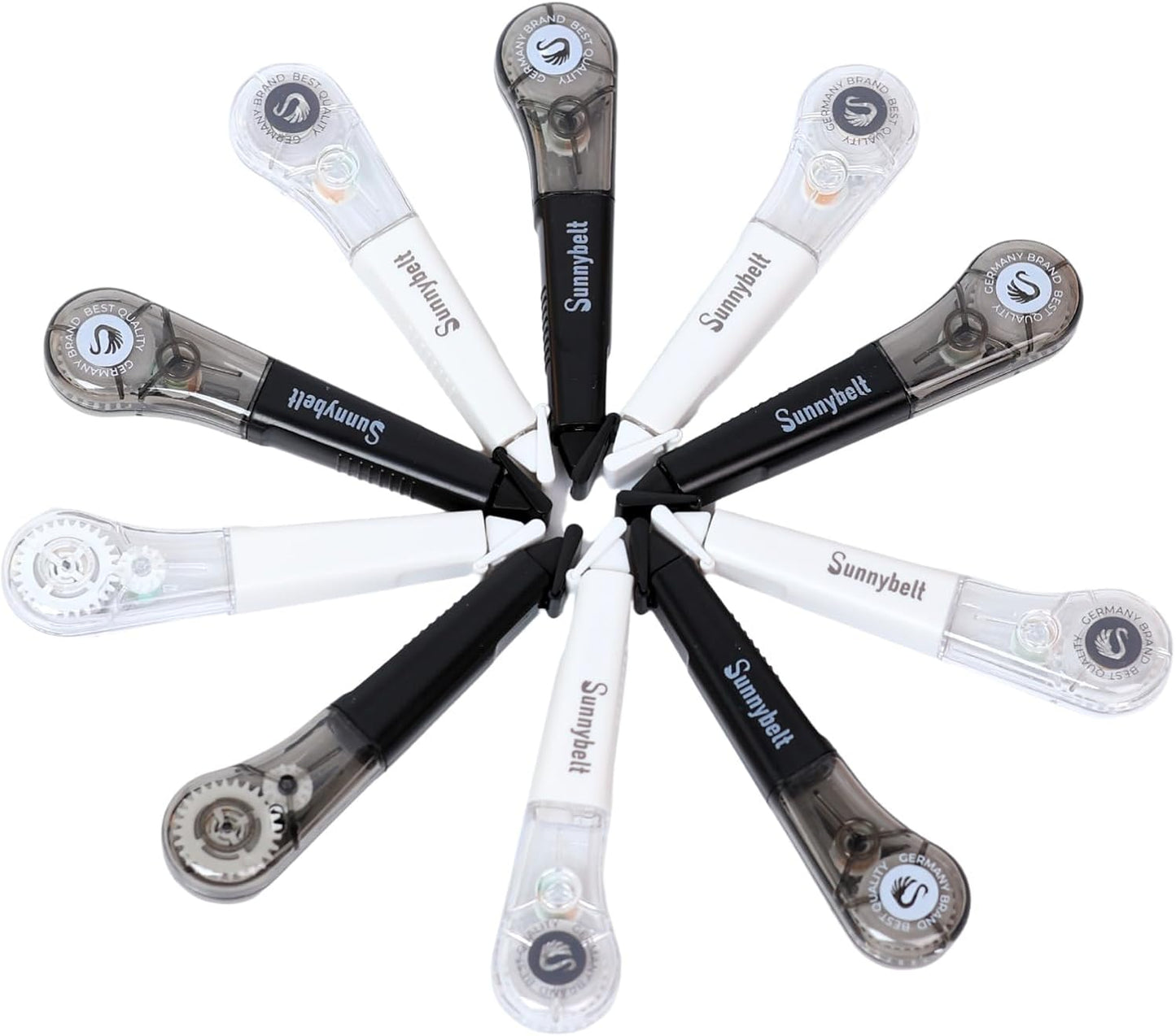 19.69ft Correction Tape Pen, 5-Count Pack, Dry Instantly, Stretch Resistant, not Easy to Break, as Smooth as Writing, Perfect for School, Office Supplies, Black White Red Yellow Blue