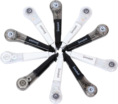 19.69ft Correction Tape Pen, 5-Count Pack, Dry Instantly, Stretch Resistant, not Easy to Break, as Smooth as Writing, Perfect for School, Office Supplies, Black White Red Yellow Blue