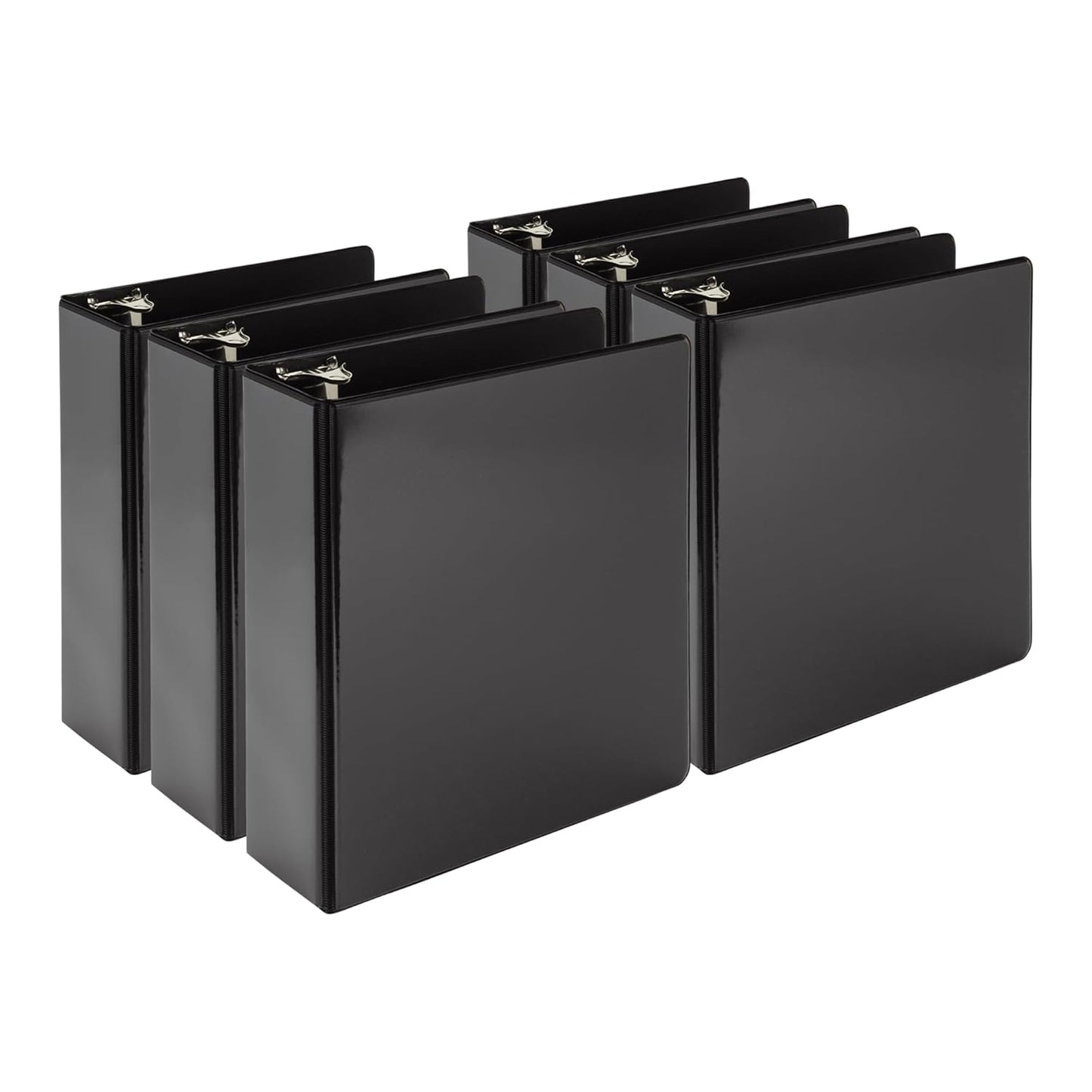 Samsill Economy 3 Ring Mini Binder, 1-Inch Round Ring Binder, Holds 100 Sheets, Black, 6 Pack (MP32300)