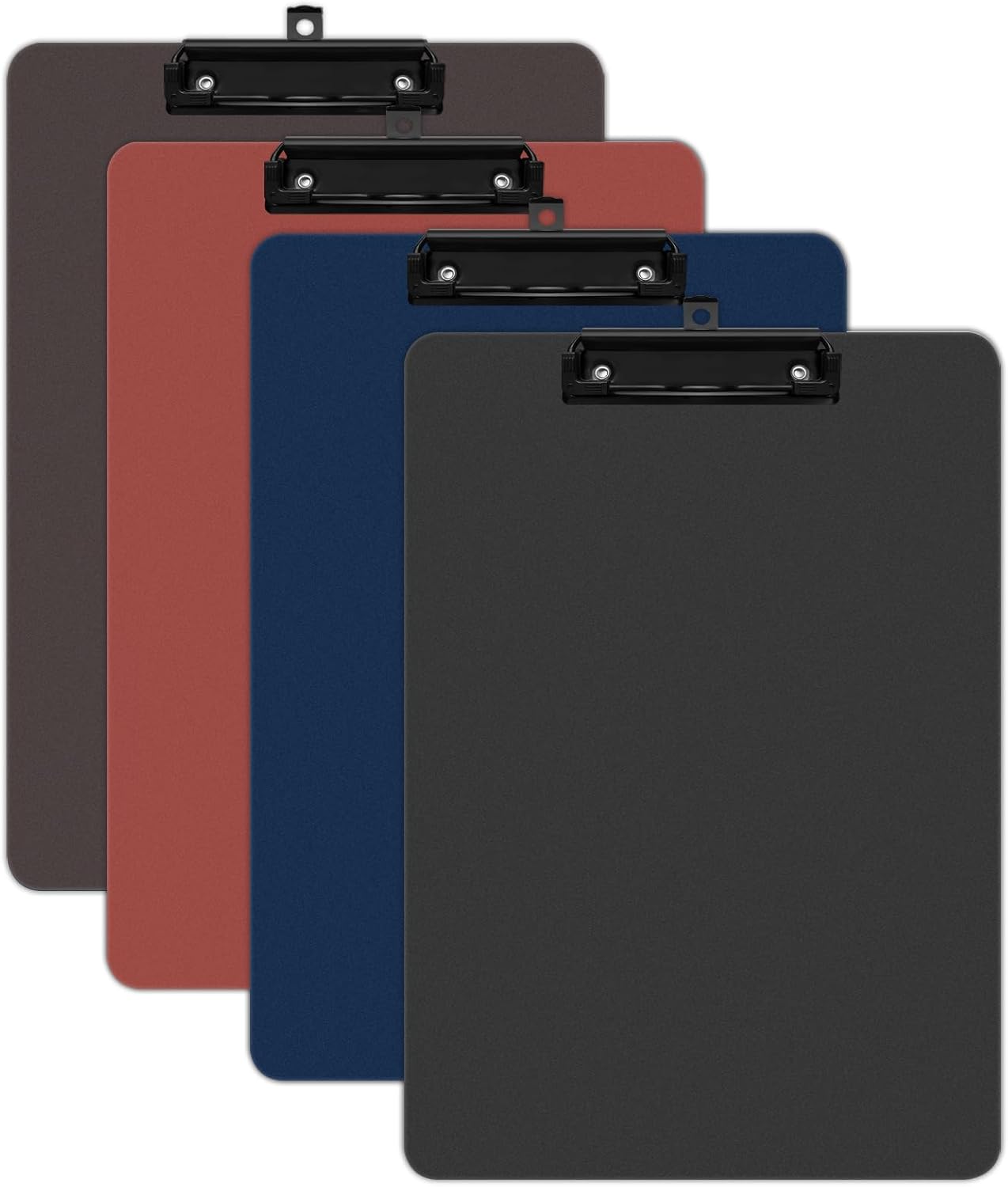 Clipboards 4 Pack Plastic Clipboards Letter Size, Durable Clipboard with Low Profile Metal Clip for Classroom Office Teachers Students Nurses