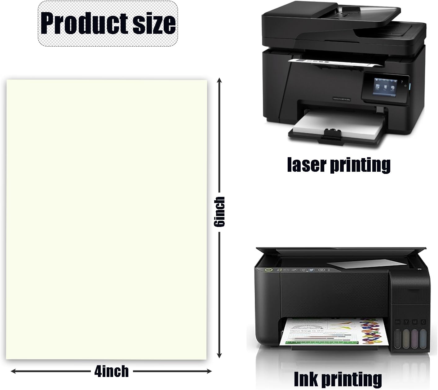 50 Pack 4x6 White Cardstock Paper Blank Thick Heavyweight 92lb Card Stock for Making Index Cards, Invitations cards, Postcards