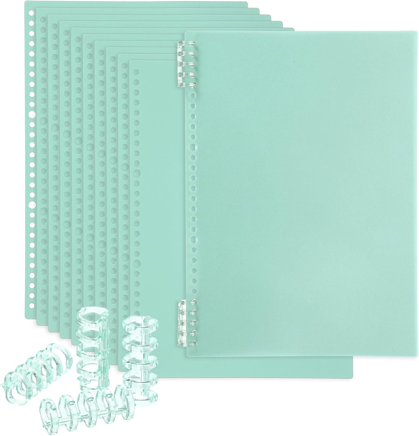 PATIKIL 12 Pack Binding Covers, A5(8.4x5.7 Inch) 22 Mil Plastic Notebook Covers Sheets with Binding Comb for Book Report Presentation, Light Blue