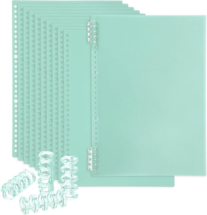 PATIKIL 12 Pack Binding Covers, A5(8.4x5.7 Inch) 22 Mil Plastic Notebook Covers Sheets with Binding Comb for Book Report Presentation, Light Blue