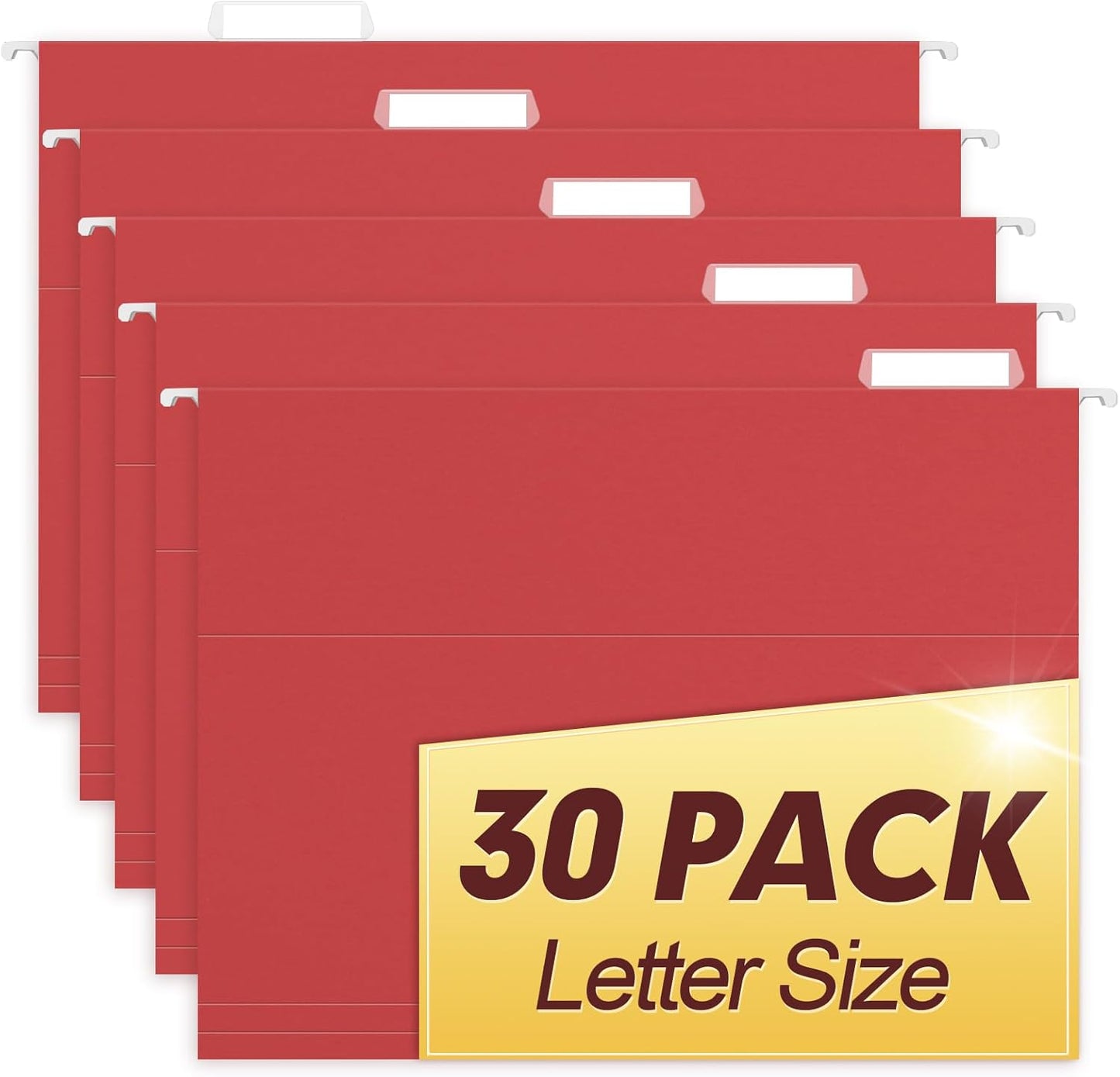 HERKKA Hanging File Folders, 30 Pack Reinforced Letter Size Hanging Folders, Designed for Bulky Files, Filing Cabinet, 1/5-Cut Adjustable Tabs (Blue)