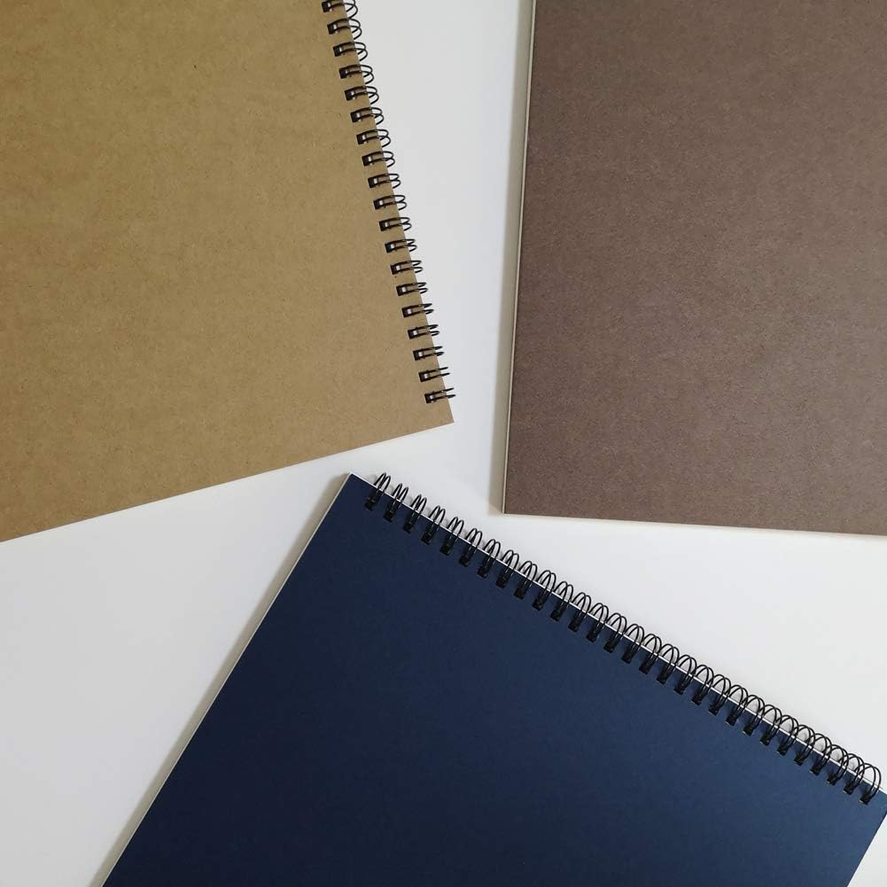 YUREE Spiral Notebook/Spiral Journal Lined, B5 Hard Kraft Cover Wire Bound Notebook Ruled, 70 Sheets (140 Pages), 10.5" x 7.3", Brown