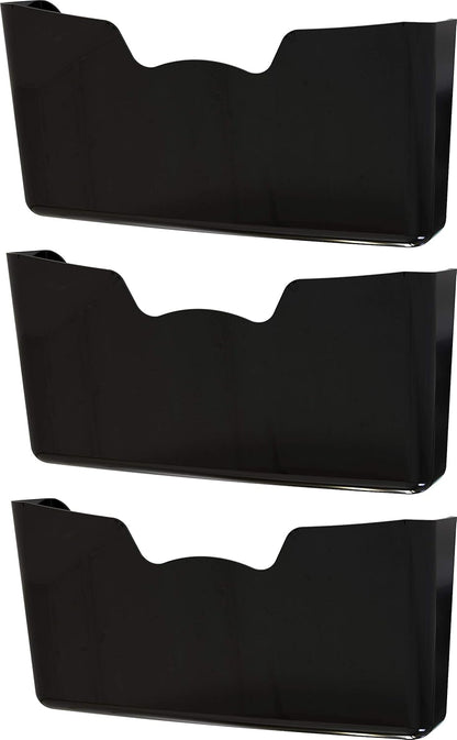 Simple Houseware Clear Single Pocket Wall Mount for Hanging File Holder, 3 Packs