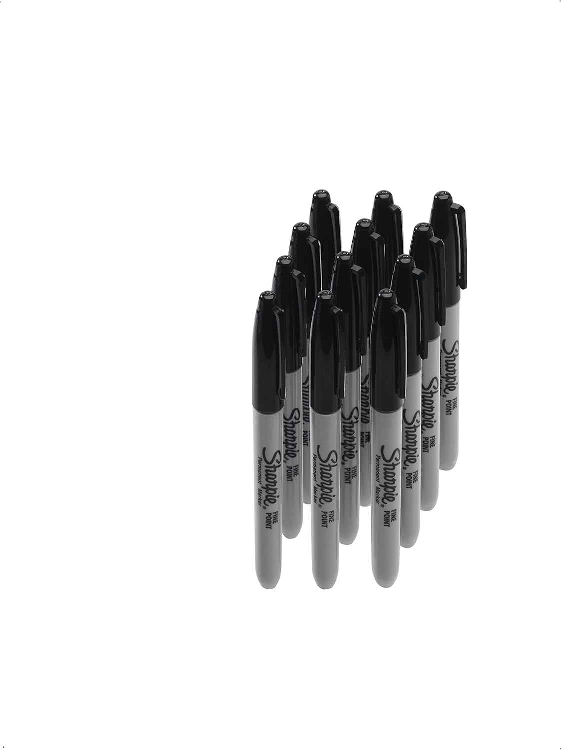 Sharpie Permanent Markers, Fine Point, Black, 12 Count