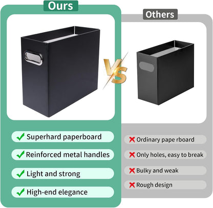 Collapsible File Organizer Box with Handle, Filing Organizer for Home or Office, Small Portable File Box(1 Pack, White)