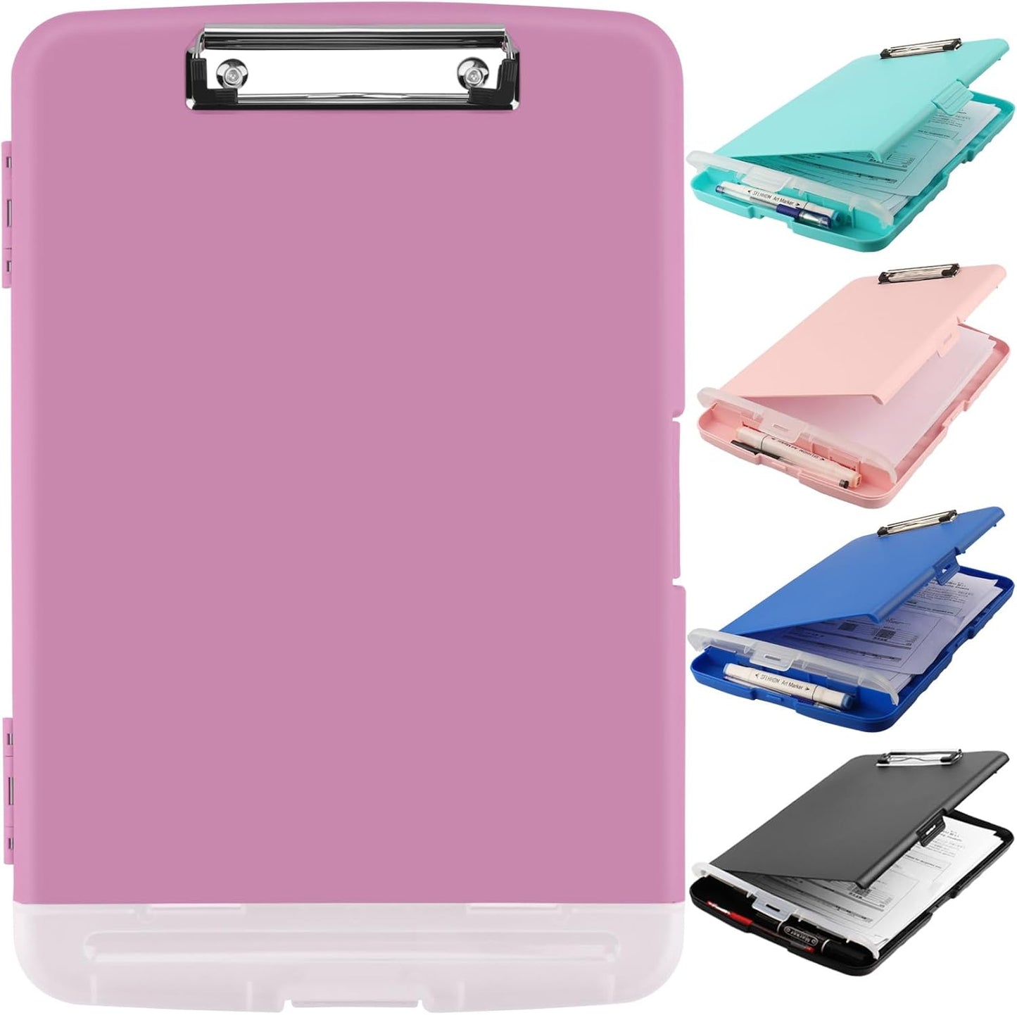 SFLHHDM Purple Clipboard, Clip Boards 8.5x11, Teacher Clipboards with Storage, Plastic Clipboard with Pen Holder, Clipboards Storage for Women Teachers Work, School & Office Supplies