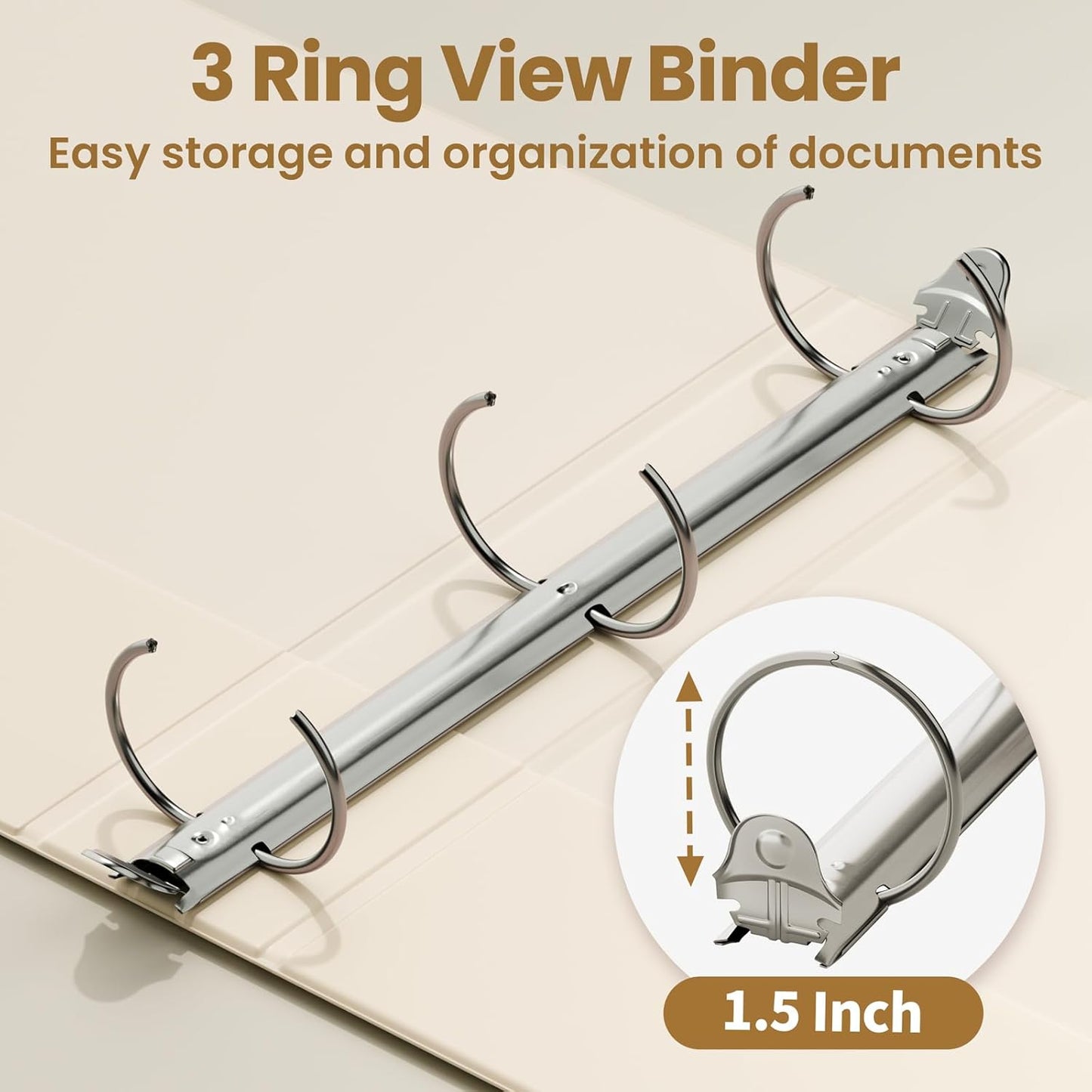 SUNEE 3 Ring Binder 3 Inch 1 Pack, Clear View Binder Three Ring PVC-Free (Fit 8.5x11 Inches) for School or Office Supplies, Pink
