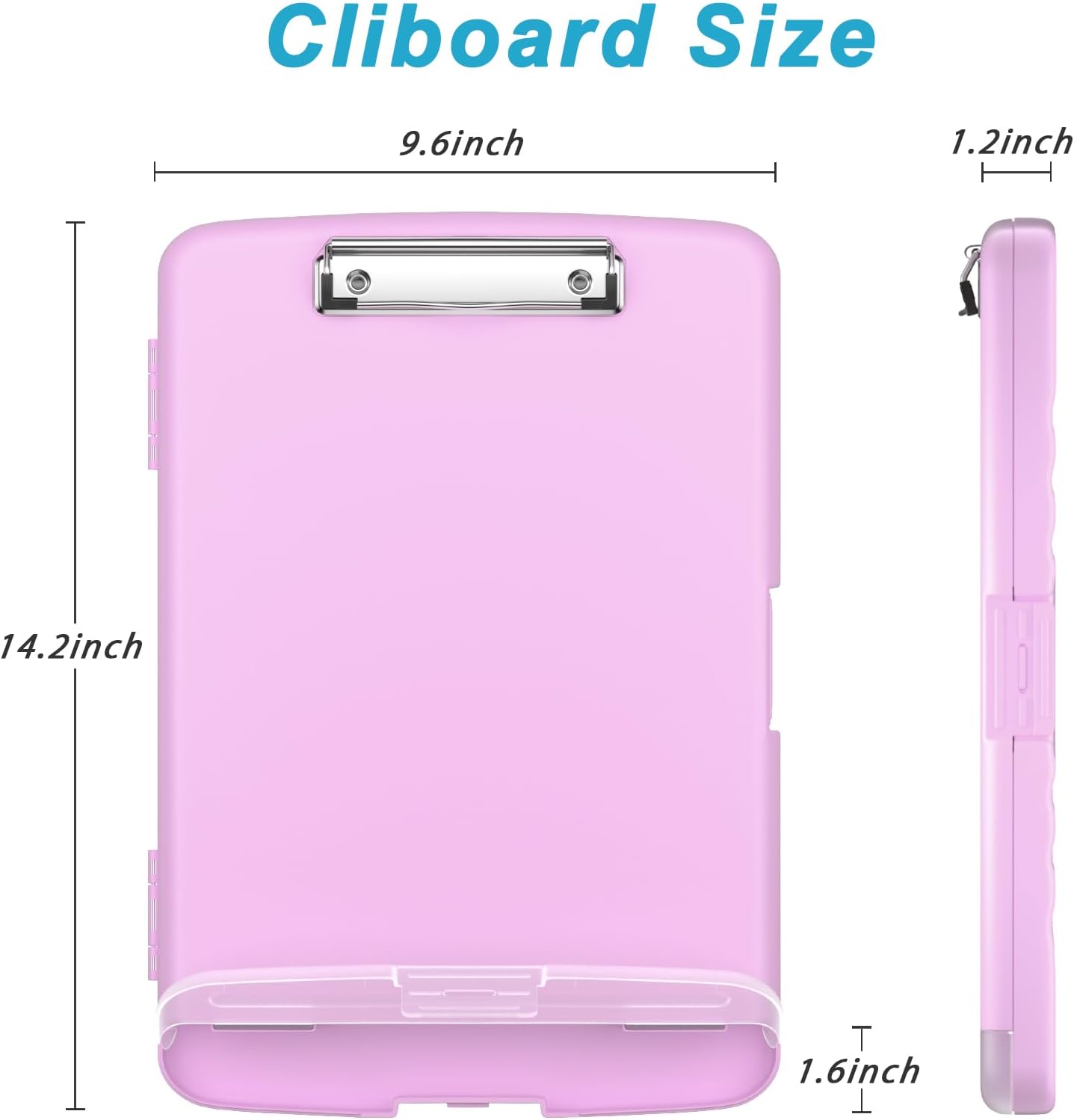 Rimilak Plastic Clipboard with Storage, 8.5 x 11 High Capacity Folio Nursing Case with Pen Holder, Size 14.2 x 9.6 x 1.2″ Folder Side-Opening for Classroom, Teacher, Smooth Writing, Dark Green