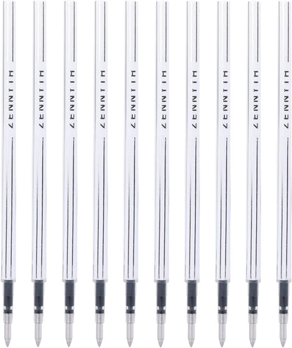 10 Pieces Gel Ink Pen Refills Replaceable Ballpoint Black Ink Pen Refills Extra Fine Point 0.5mm Smooth Writing for Office School Supplies (Black Ink)