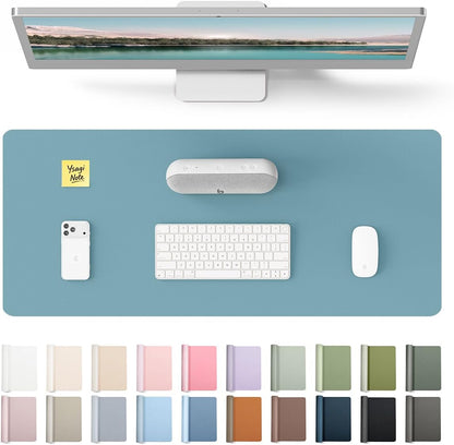 YSAGi Leather Office Desk Pad Protector, Large Mouse Pad, Non-Slip, PU Leather, Laptop Desk Blotter, Waterproof Writing Pad for Office and Home, Black, 23.6" x 13.8" - Colors A