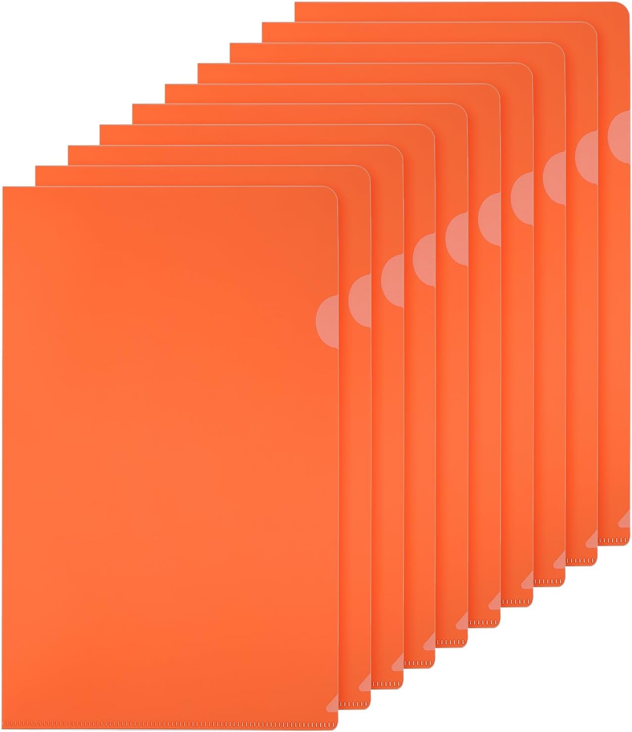 PATIKIL L Type Folders 50 Pack A4 Plastic File Project Pockets Clear Paper Document Jacket Sleeves for Office, Orange