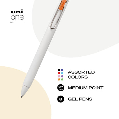 Uni-Ball One Black Retractable Gel Pens 4 Pack with Medium Points, Uni-Ball Click Pens are Fraud Proof and the Best Office, School, and Bible Pens