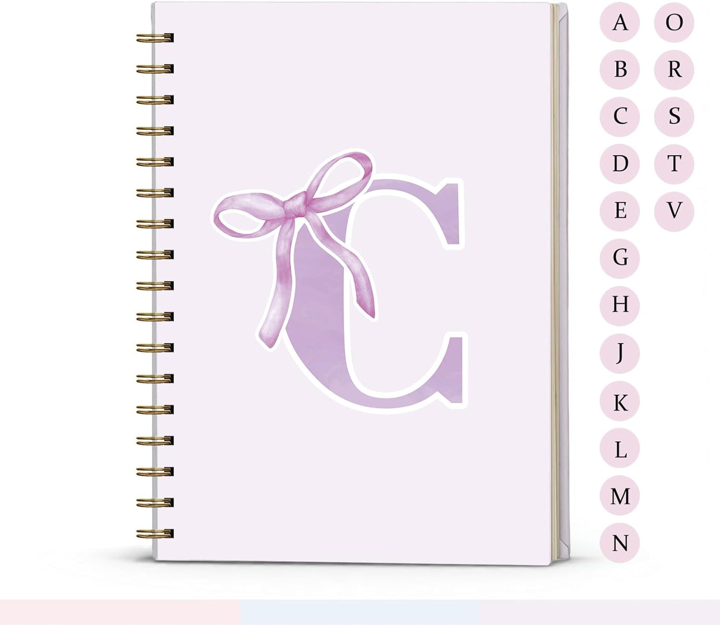 Blue Bow Journal Notebook for Girls,Initial H Journals Personalized Diary Gifts for Teen Girl Kids,Monogrammed Gifts for Women,Trendy Coquette Cute Hardcover Spiral Notebook 5.5 x 8.3 - Colors A