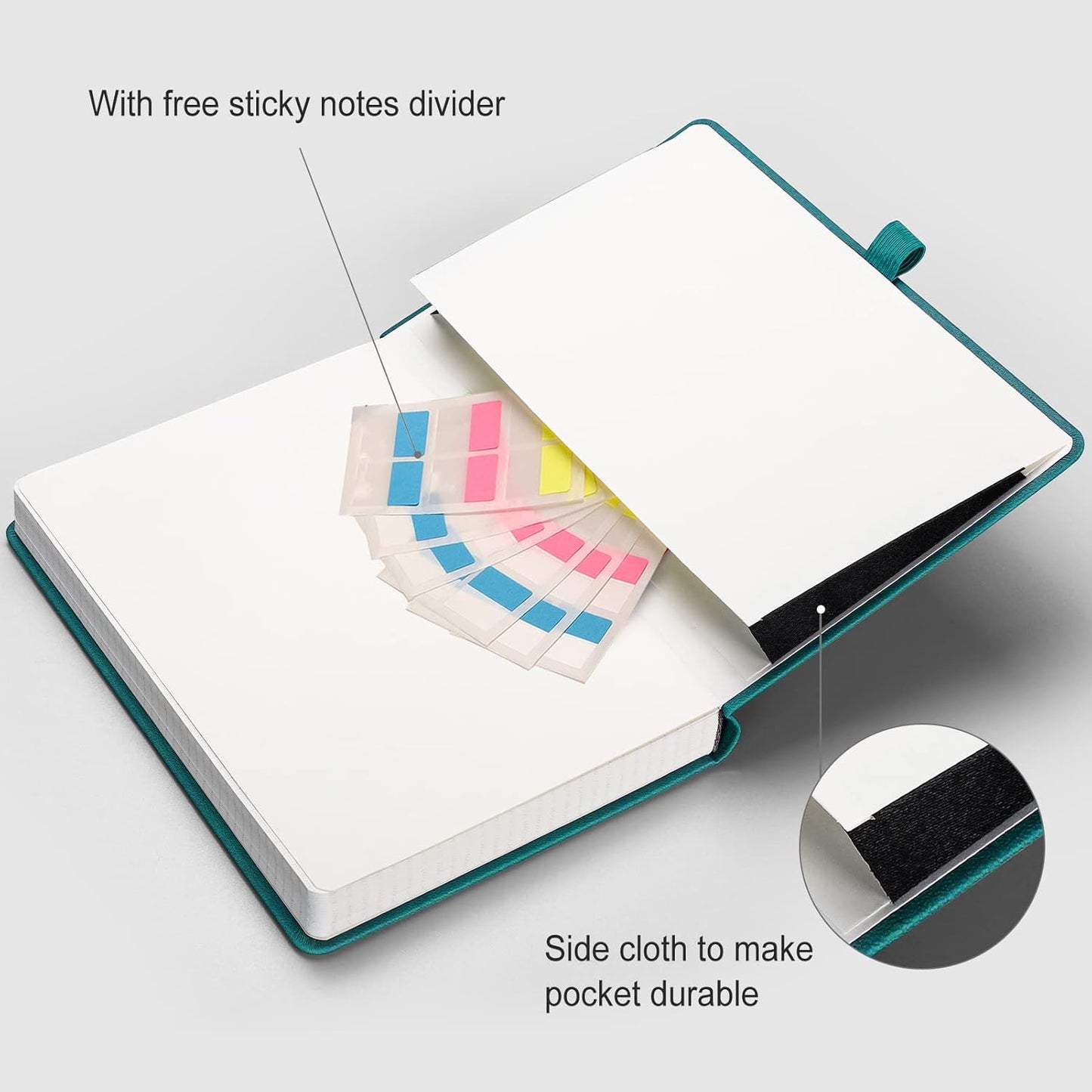 AHGXG Graph Paper Notebook - Grid Paper Notebook Large A4 8.5''×11'', 320 Pages Thick Journal, 100gsm Thick Graph Paper, Leather Softcover, Inner Pocket - Black