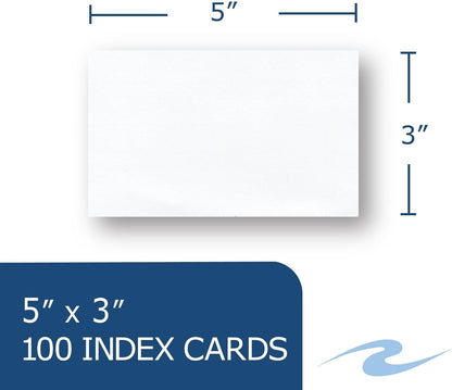 Roaring Spring Mini Index Cards 3"x2.5", 200 Count, 100# White Single Sided Ruled Paper, In Convent Tray Holder, Blank on Back (Pack of 1)