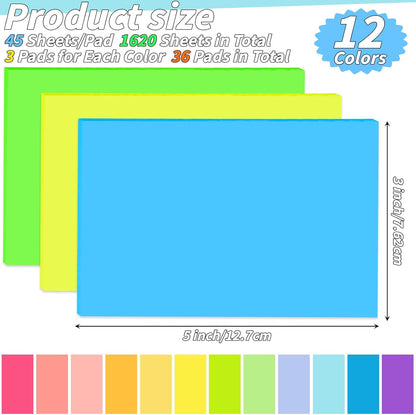 100 Pack Sticky Notes Bulk 3 x 3 in Self-Stick Note Pads Colorful Posted Note in 20 Colors Adhesive Paper Memo 50 Sheets/Pad Easy to Post for Office Home School Meetings Notebook Wall Door Window