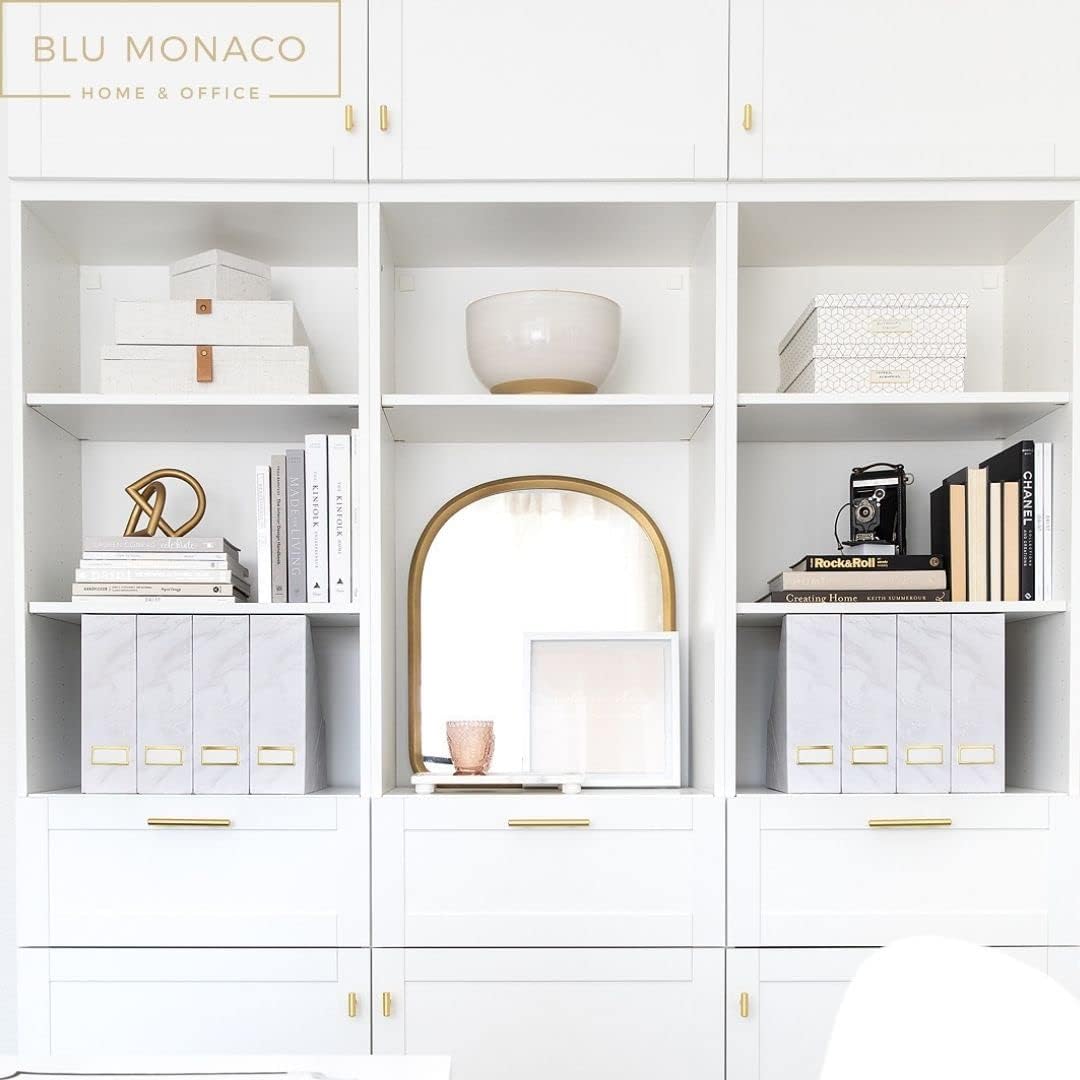 BLU MONACO | Cardboard Magazine File Holder Set of 4 | Vertical Magazine File Holder for Desk and Shelves | Standing File Holder for Classroom School Paper Storage