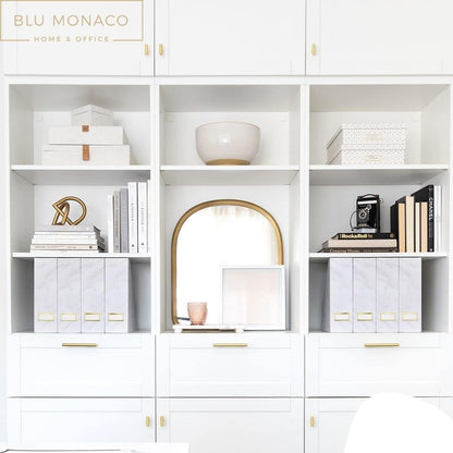 BLU MONACO | Cardboard Magazine File Holder Set of 4 | Vertical Magazine File Holder for Desk and Shelves | Standing File Holder for Classroom School Paper Storage