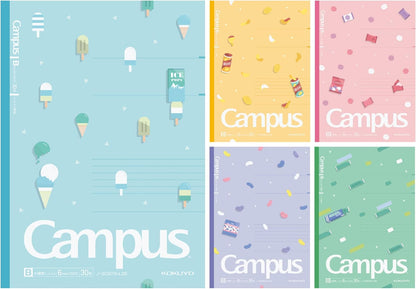 KOKUYO Composition Notebooks, 5 Pack Campus Semi-B5 Comp Book with Dot B 6mm Ruled, 30 Sheets, School Lined Notebook in Shear Stone, Journal Notebook for Women Work Study Note Taking(NO-GS3CWBT-L1X5)