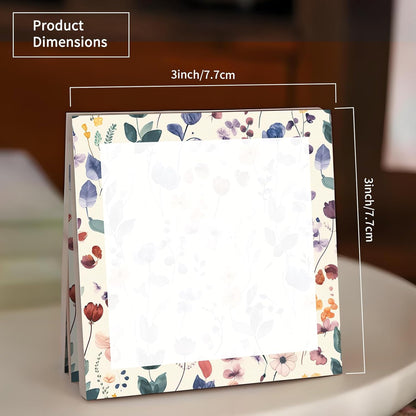 Sticky Notes 3x3 Inch, 2 Pads Cute Self-Stick Note Pads, Strong Adhesive Notepads for Office, Home, School, Organization and Reminders Watercolor Wildflowers