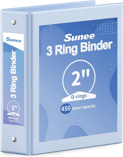 SUNEE 3 Ring Binder 3 Inch 1 Pack, Clear View Binder Three Ring PVC-Free (Fit 8.5x11 Inches) for School or Office Supplies, Pink