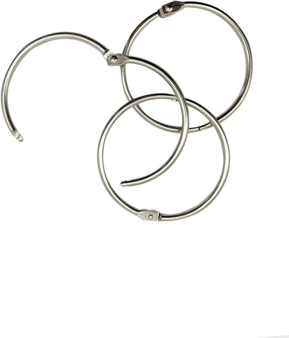 KTOJOY 2 Inch (15 Pack) Loose Leaf Binder Book Rings, with Metal Nickel Plated for Key,and Index Cards, for School, Home, or Office, Silver