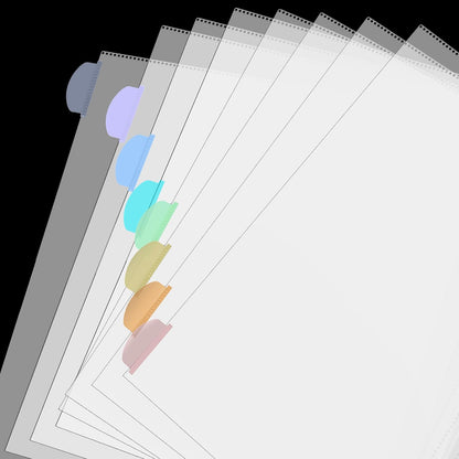 Mr. Pen- Clear Sheet Protectors with Tabs, 8.5x11 Inches, 8 Tabs, 2 Sets, Durable Clear Plastic Dividers for 3 Ring Binders, Insertable Index Page Divider with Multicolor Tabs