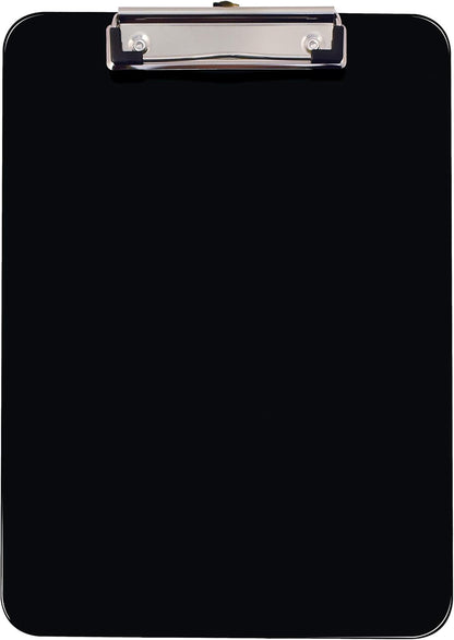 Better Office Products Black Plastic Clipboards, 12 Pack, Durable, 12.5 x 9 Inch, Low Profile Clip, Black, Set of 12