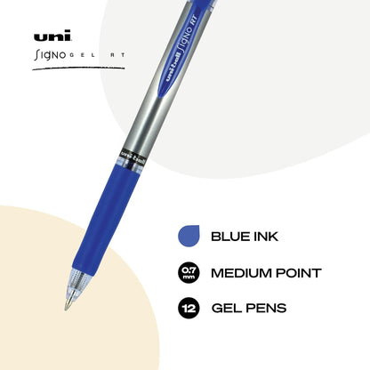 uniball 207 Plus+ Retractable Gel Pens, Medium Point (0.7mm), Black, 4 Pack