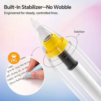 WRITECH Retractable Gel Ink Pens: 0.5mm Black-Ink Switch Between Silent and Clicky Soft Grip Fine Point Pen for Journaling Smooth Writing Quick-dry No Bleed 10ct