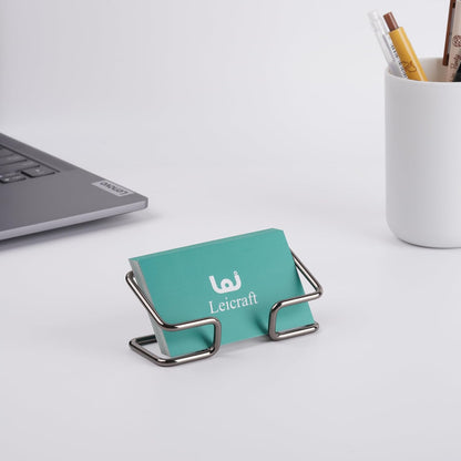 Business Card Holder for Desk, Cute Metal Card Organizers and Office Desk Accessories for Men and Women (Golden)