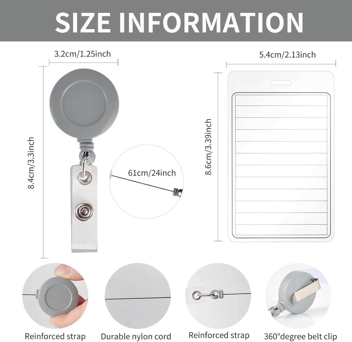 3 Pieces 3”*5” Erasable Notepad Badge with Retractable Badge Reel or Clip Dry-Erase Notepad Pocket Sized Erasable Notepad (Retractable)