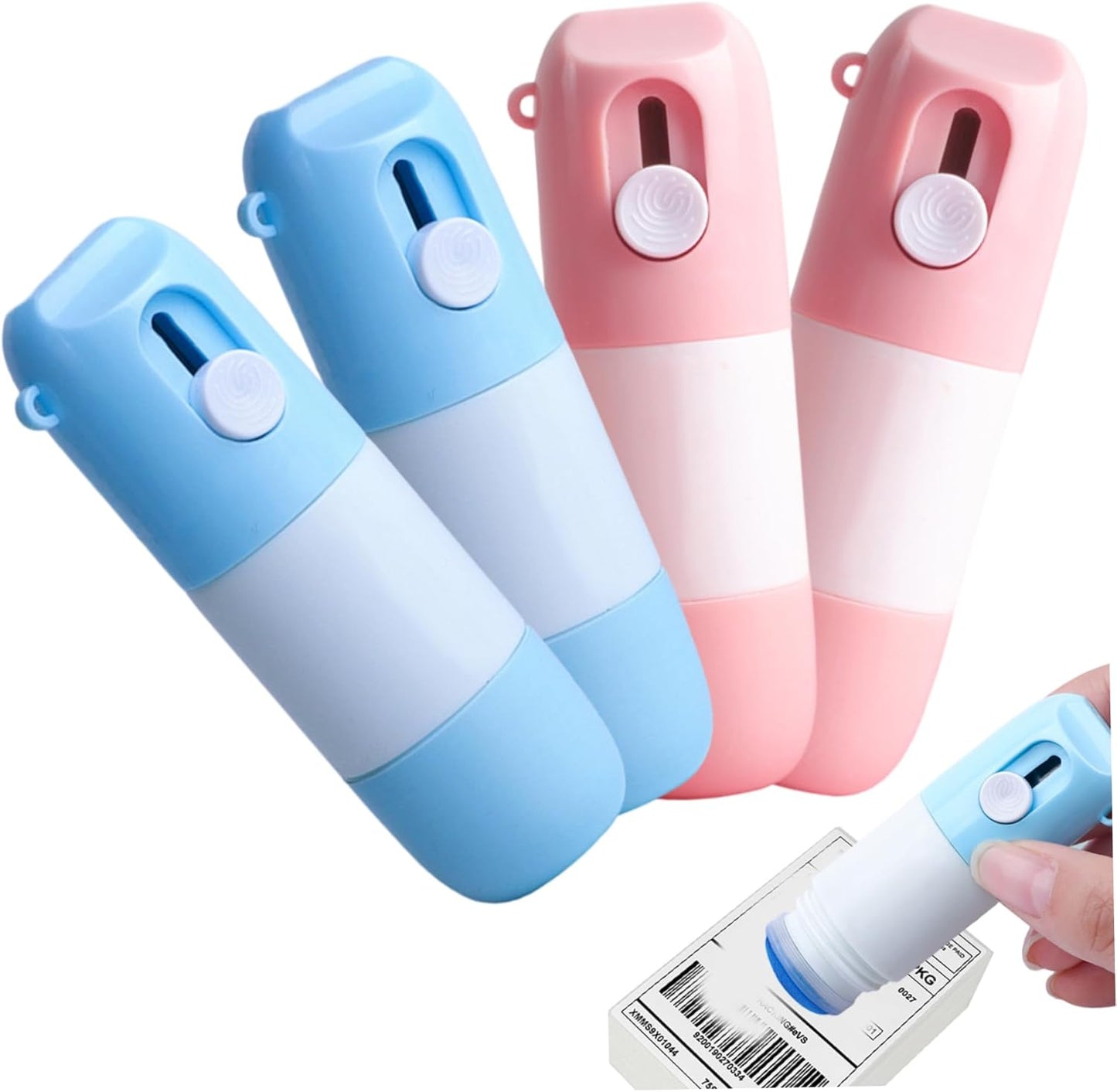4Pcs Thermal Paper Correction Fluid with Parcel Opener Whiteout Liquid Instant Privacy Protection Portable Correction Fluid with Cutter for Package Labels, Bills