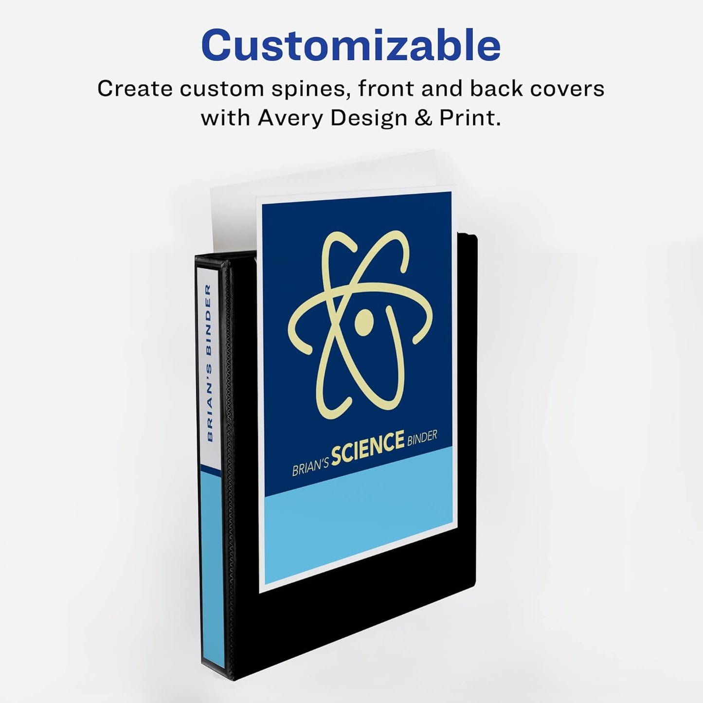 Avery Mini Durable View Protect & Store 3 Ring Binder, Holds 5.5" x 8.5" Paper, 1" Round Rings, 175-Sheet Capacity, 1.4 Inch Wide Spine, Includes Fully Enclosed Pocket, 1 Light Blue Binder (23014)
