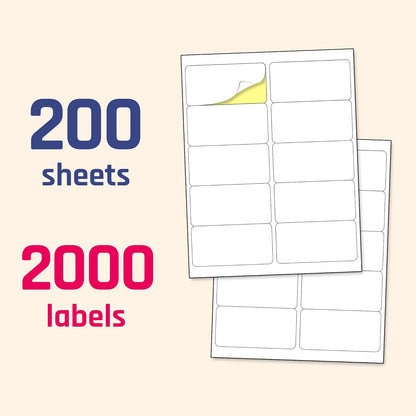 30 Sheets, Printable White Sticker Paper, Laser/Inkjet Printing - Matte, Letter Size (8.5" x 11")