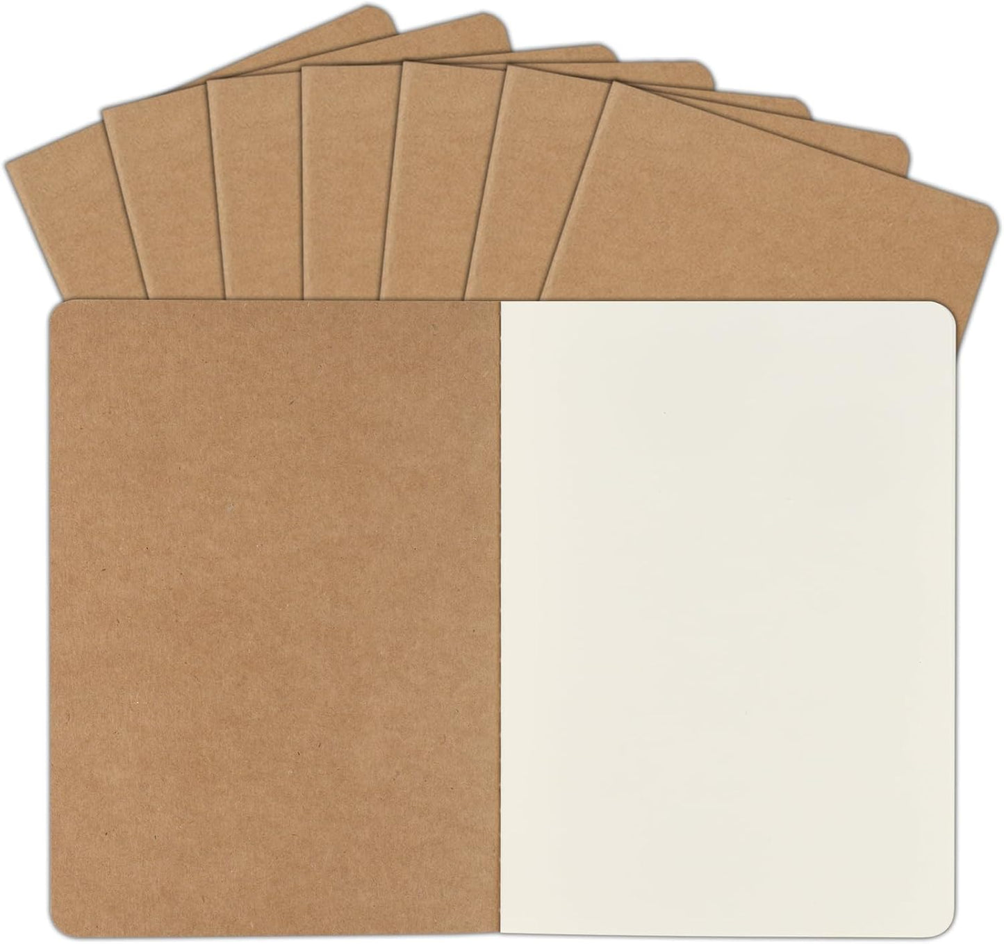 ZCZN 50 Pack A5 Kraft Notebooks Bulk, 8.15x5.5 Inches Blank Journaling Notebooks, Notebooks for Work, Composition Notebooks for School, Journal notebooks for kids, 60 Pages