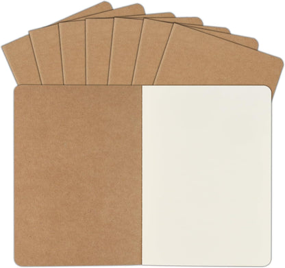 ZCZN 50 Pack A5 Kraft Notebooks Bulk, 8.15x5.5 Inches Blank Journaling Notebooks, Notebooks for Work, Composition Notebooks for School, Journal notebooks for kids, 60 Pages