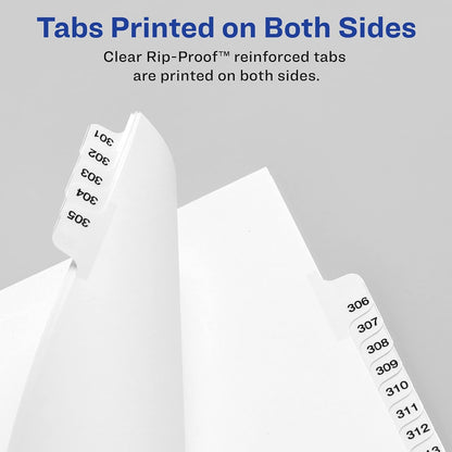 Avery Premium Collated Legal Exhibit Binder Dividers with Tabs, 1-25 and Table of Contents, 8.5 x 11 Inches, Binder Divider with Tabs, Avery Style (11370)