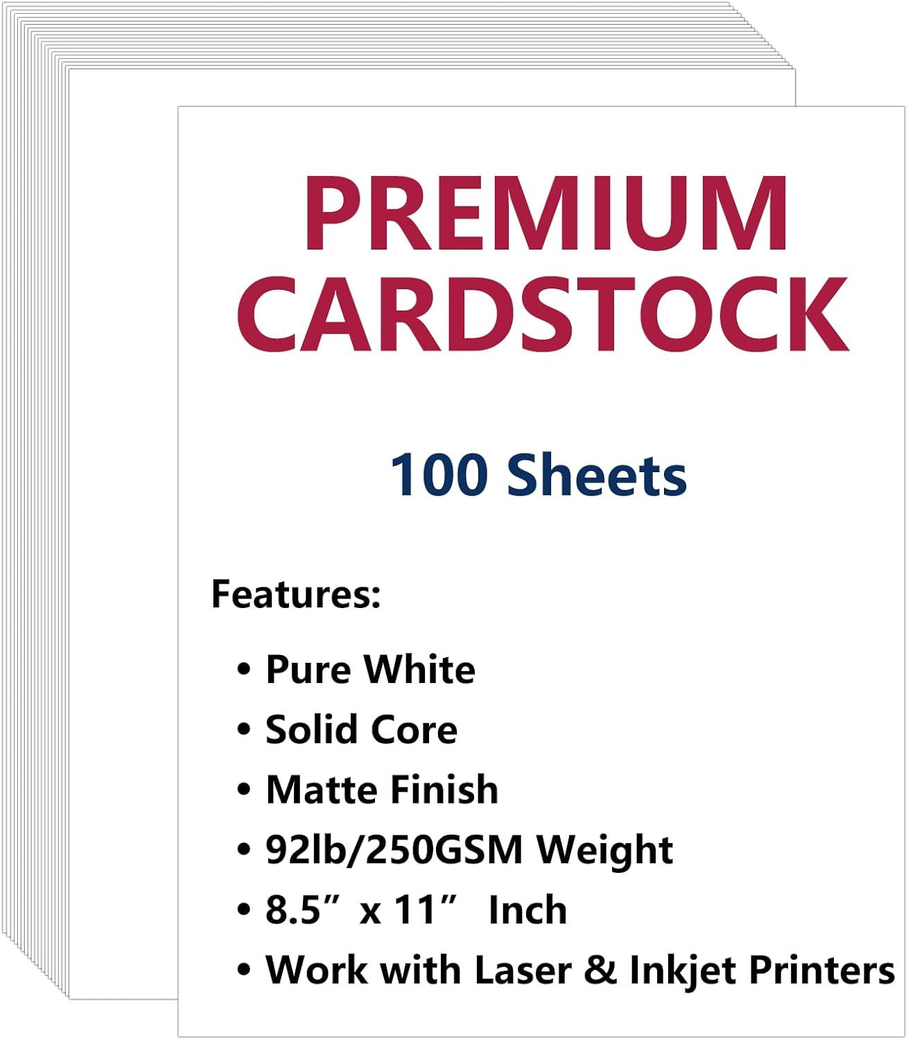 Cimlaga 100 Sheets Cream Cardstock 8.5 x 11 Certificate Paper, 250GSM/92LB Ivory Card Stock Printer Paper for Invitation, Card Making, Crafts