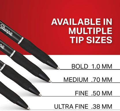 Sharpie S-Gel Pens, Ultra Fine Point (0.38mm), Black Ink, 12 Count - Office Supplies, Writing, Journaling