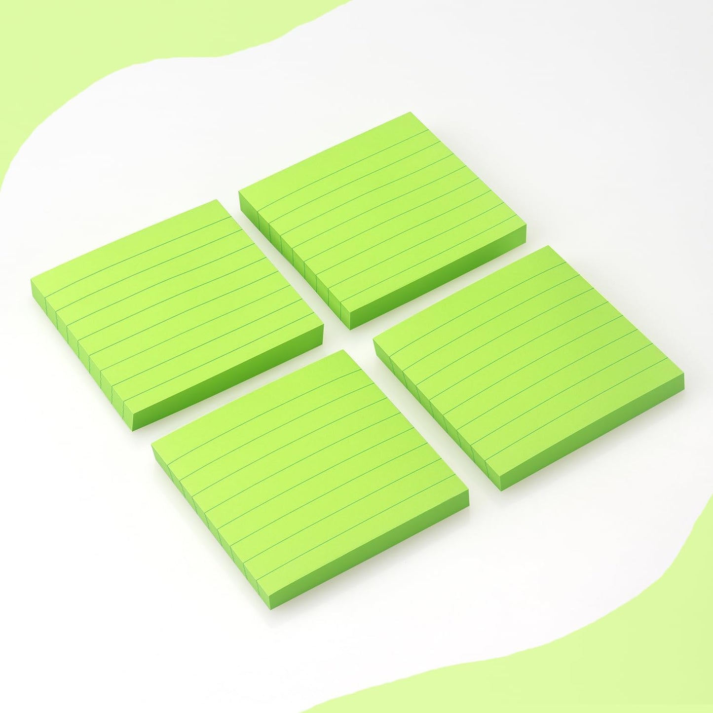 Lined Sticky Notes 3x3 Sticky Notes with Lines Self-Stick Notes Bright Color 4 Pads 90 Sheets/Pad (Pastel)